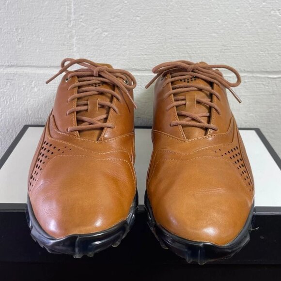 Puma Titan Tour Ignite Premium Brown Leather Golf Shoes Lace up Men's Size  10 US